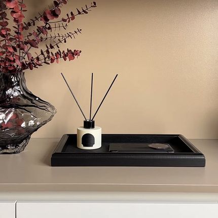 优选态生活 ins轻奢风皮质香薰托盘长方形玄关钥匙首饰品收纳桌面