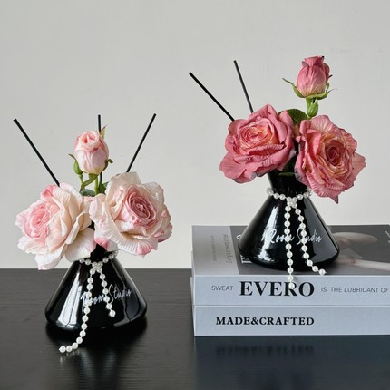 优选高级感小清新香薰摆设仿真假花干花玫瑰花餐桌花酒店留香房间