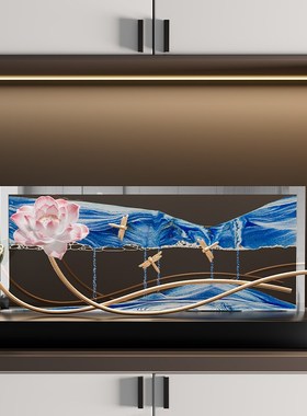 优选好运连连流沙画摆件高级感小众客厅玄关酒柜装饰品办公室乔迁