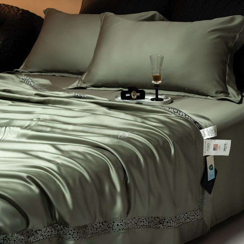 优选ESIX一乐家纺100LF天丝烫钻夏被莱赛尔镂空空调被可水洗夏凉