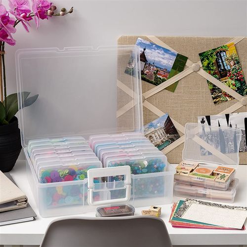 优选29514 4x6透明照片塑料收纳盒工具渔具收纳家用儿童玩具收纳