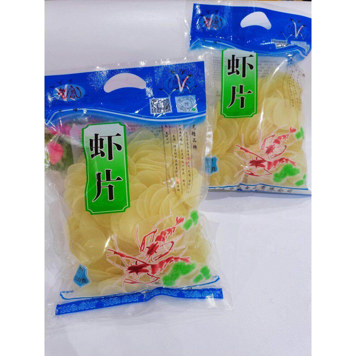 大连特产龙塘虾片无色素500g无添加白虾片油炸生虾片虾条干货包邮