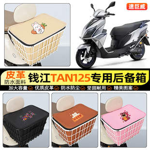 适用钱江TAN125摩托车后备箱踏板后尾箱储物超大容量后置车篮配件