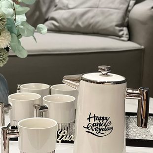 家用客厅ins茶壶水壶水具组合装 创意陶瓷杯子套装 待客喝水杯茶杯