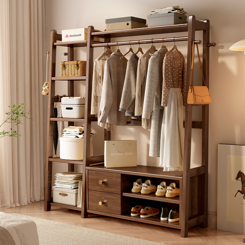 实木挂衣架落地卧室家用带