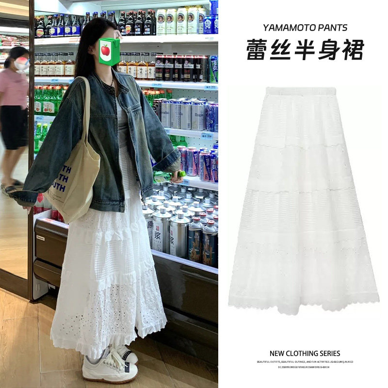 白色法式蛋糕裙女2025春秋夏新款