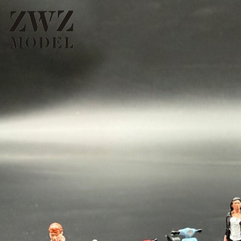 ZWZ造物者模型3D打印1:64纯手绘摩托女式摩托机车女孩骑车女孩