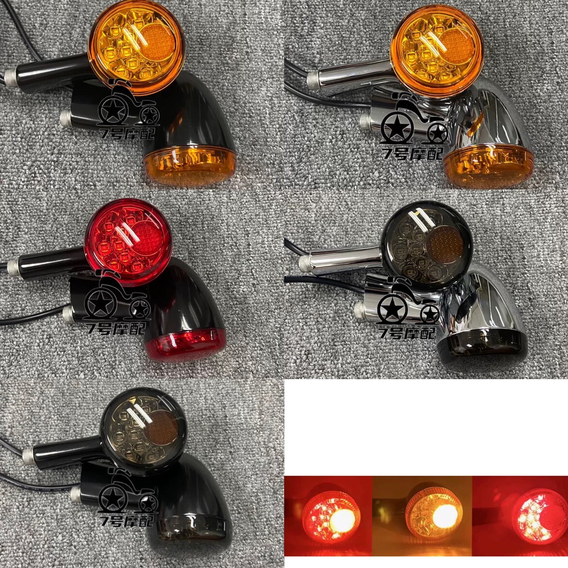 哈雷XL883 1200 X48 72V-ROD肥仔路王戴娜软尾改装LED前後方向灯