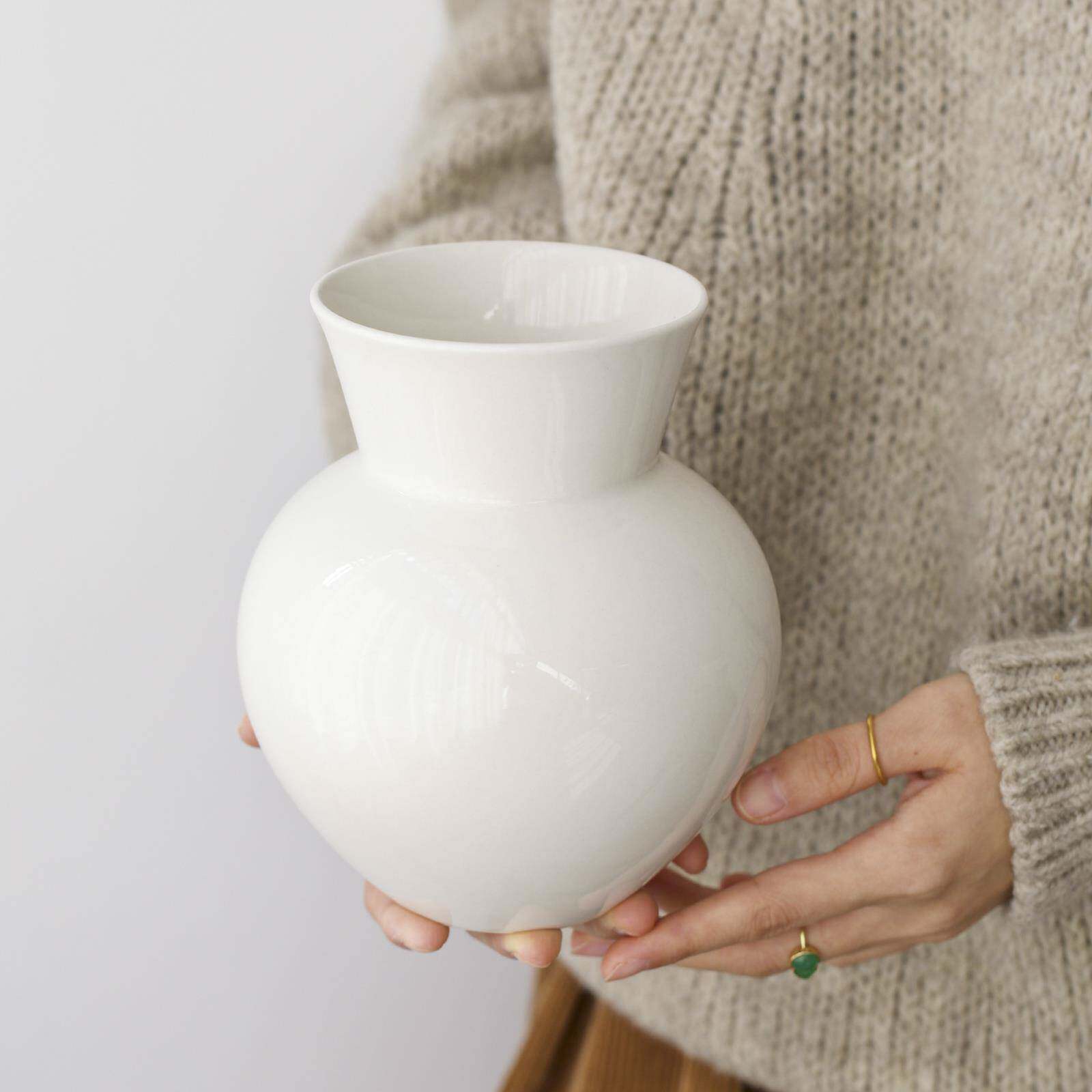 曼叙花瓶摆件客厅插花景德镇陶瓷摆件简约插花器客厅插花轻奢高档
