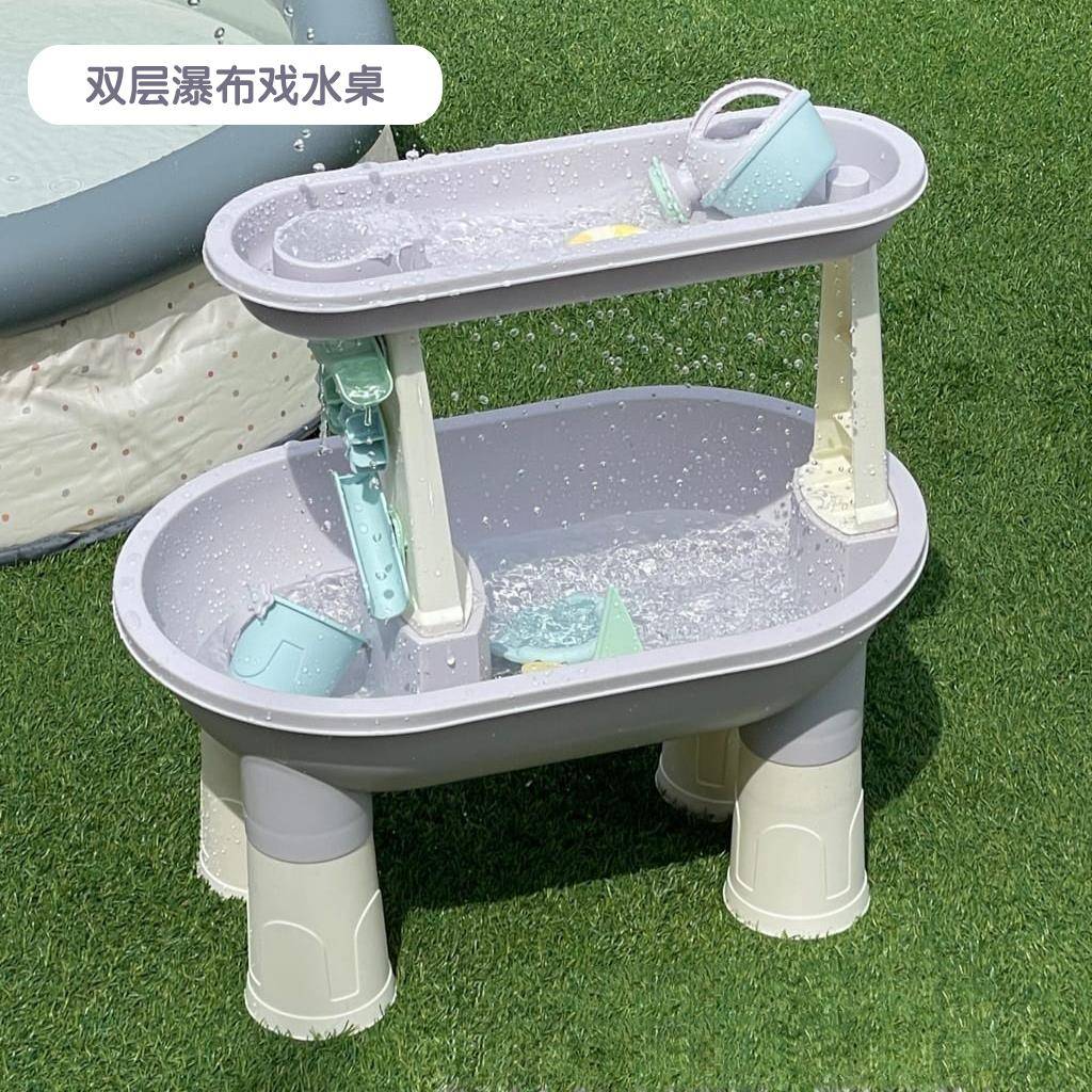 儿童戏水桌转转乐洗澡玩具宝宝室内沙滩玩水台水车转轮户外男女孩