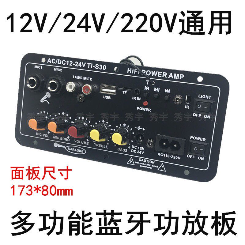 TI-S30大功率广场舞音响低音炮功放蓝牙收音双话筒插孔混音器12V2
