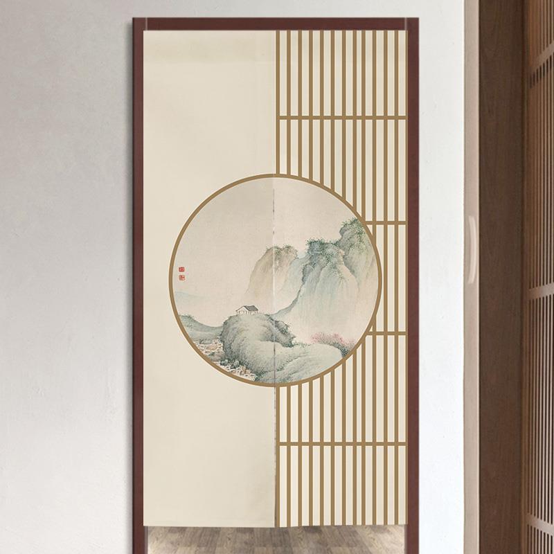 中式中国风长款门帘厨房卫生间挂帘玄关厕所遮挡帘家用卧室隔断帘