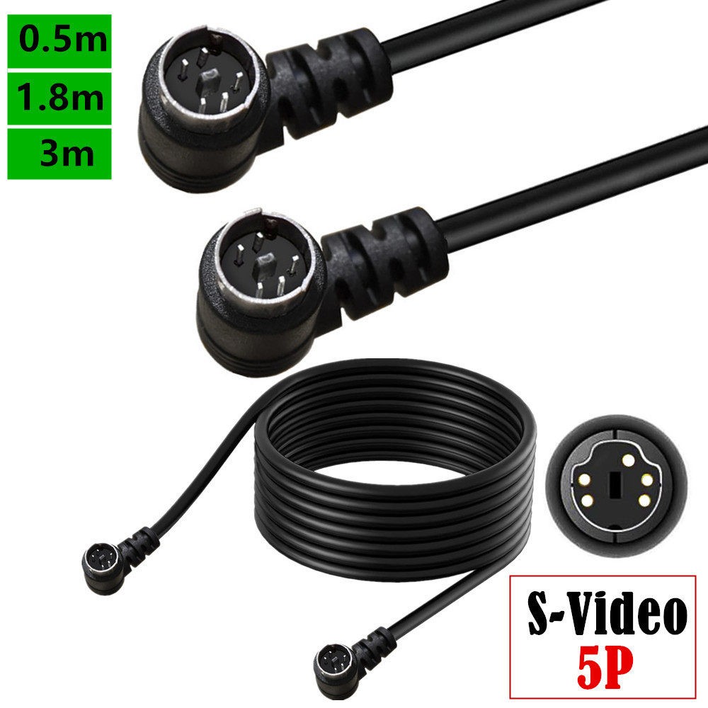 S端子5PIN 5芯 mini DIN线S-Video 端子5p迷你din音视频弯头AV线