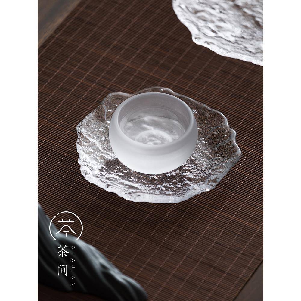 茶间｜玻璃小茶杯功夫茶具主人杯品茗杯琉璃杯子单个日式初雪茶盏