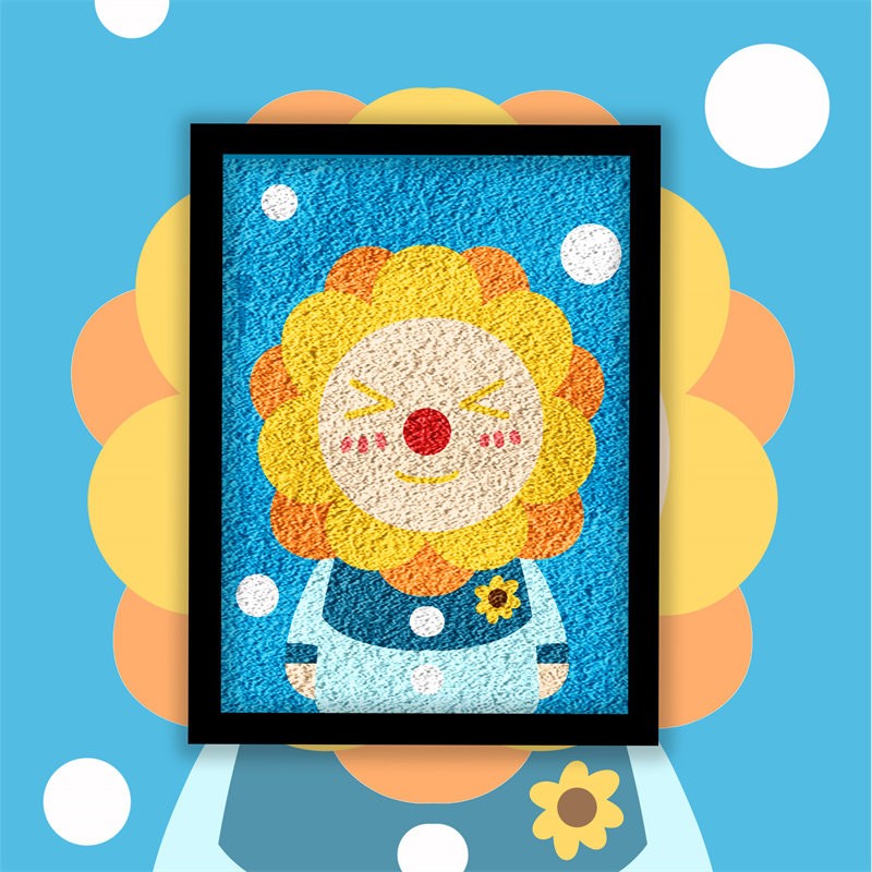 卡通DIY 可爱向日葵 幼儿园手工作业 课外活动拓展 环保纸浆画