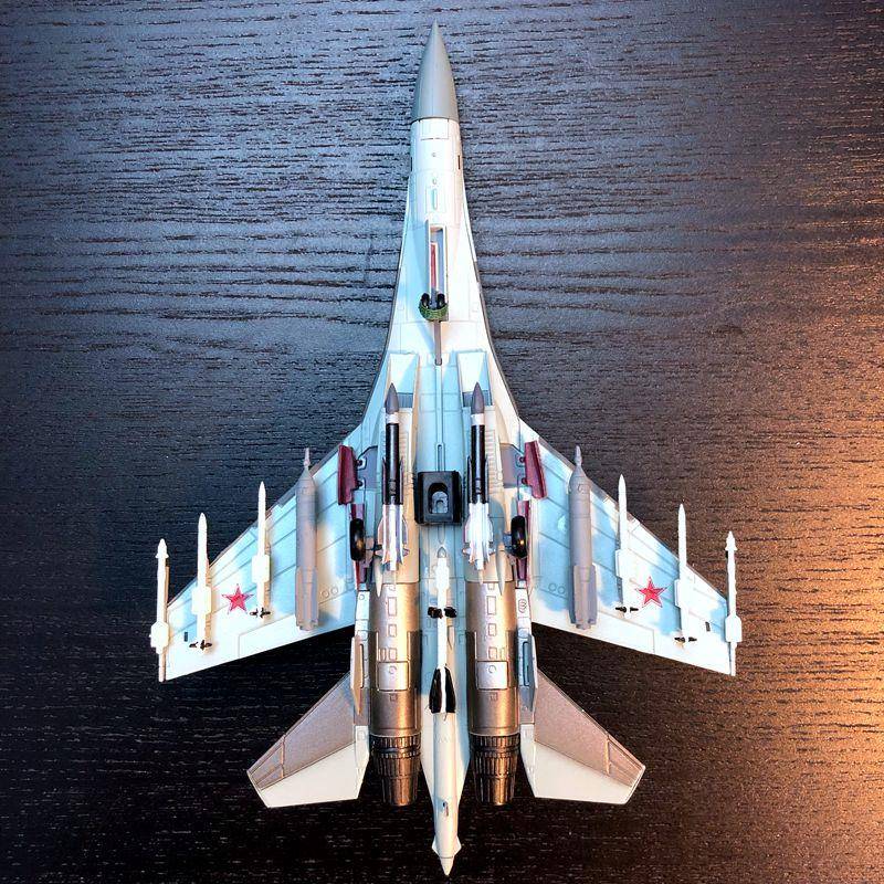 合金飞机SU35俄罗斯空军战斗机成品金属模型带武器舱支架摆件