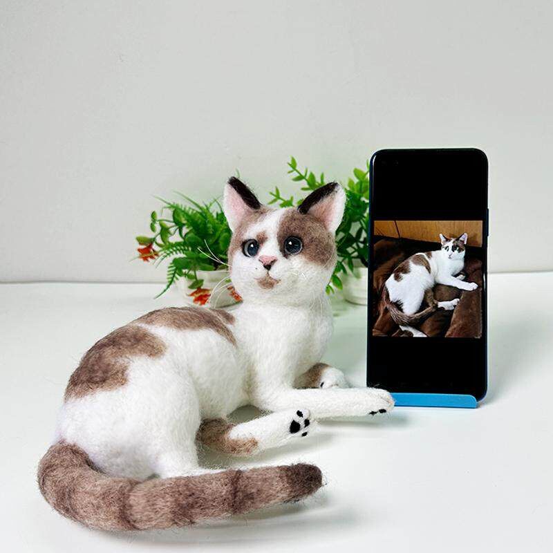 羊毛毡羊毛毡DIY宠物猫咪小狗模型定制全身仿真纪念礼物摆件新品