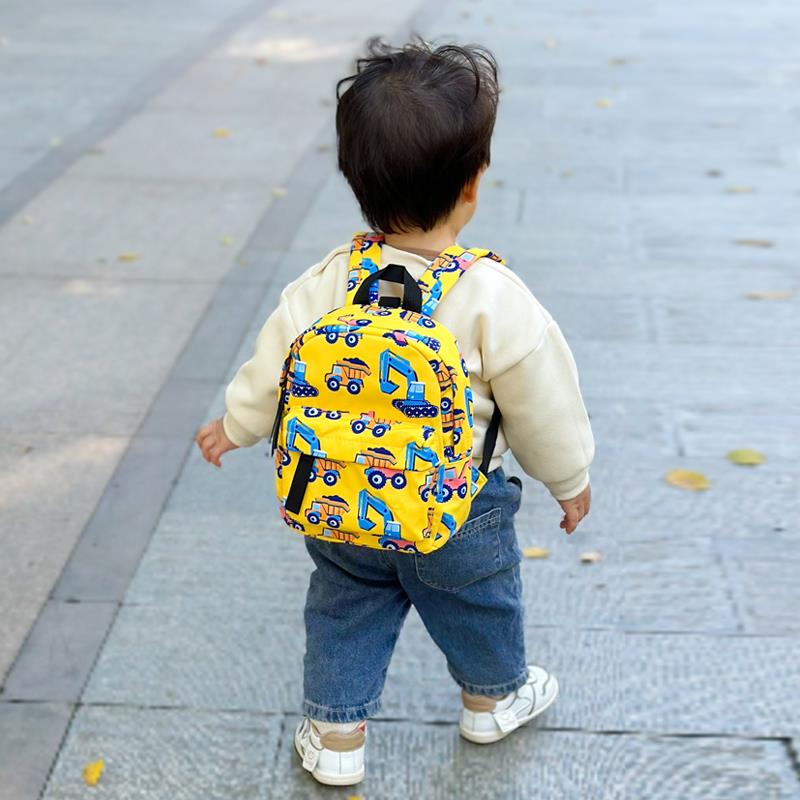 幼儿学步包1岁2岁牵引小包工程车可爱卡通挖土机小书包玩具包包