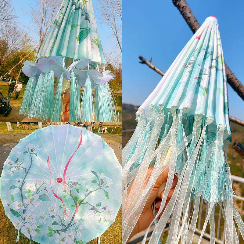 儿童流苏女童古装女童舞蹈伞古代风伞道具汉服伞油纸伞雨伞中国风