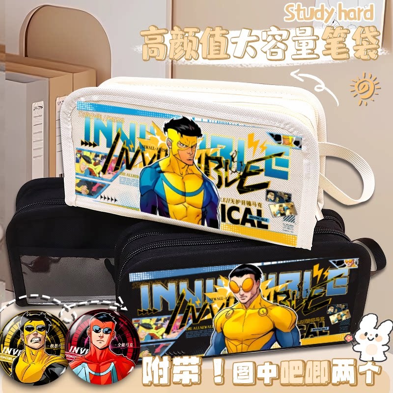 新款漫画无敌少侠无护目镜马克防弹马克妈妈侠周边笔袋收纳文具袋