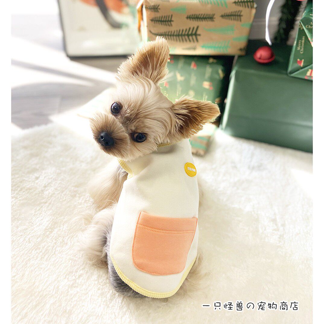 推荐！韩国ins风粉嫩软糯小狗背心马甲纯棉加绒保暖空调衫睡衣