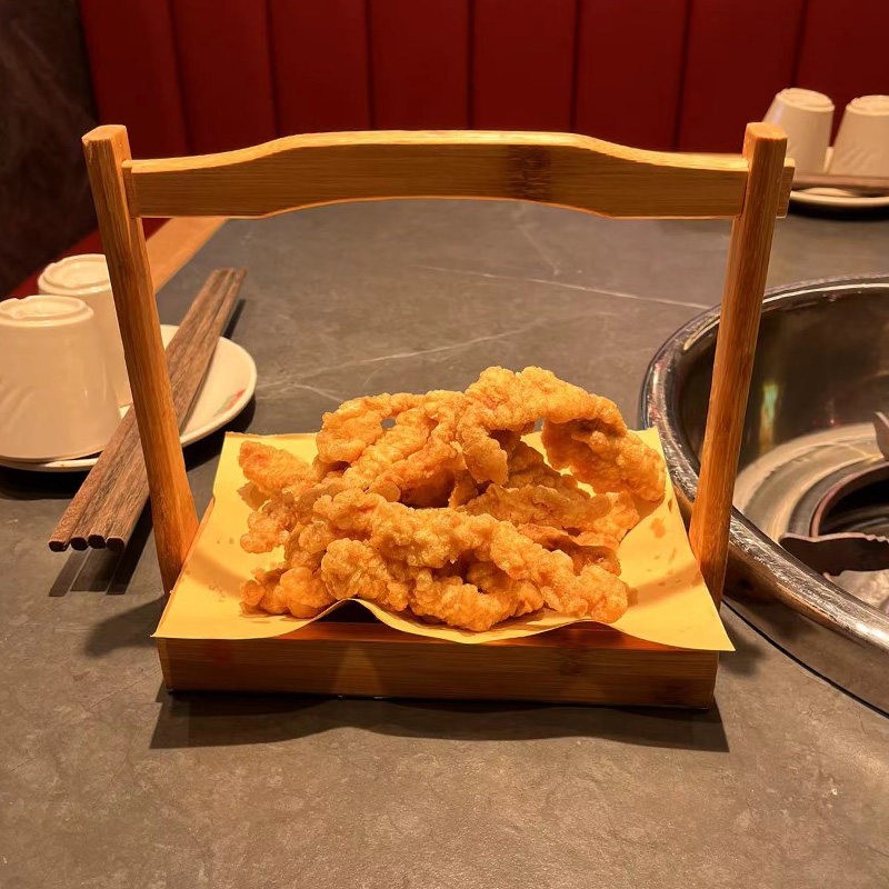 商用网红火锅店酥肉竹制架子餐具特色挂鸭肠鹅肠挂肉面条专用