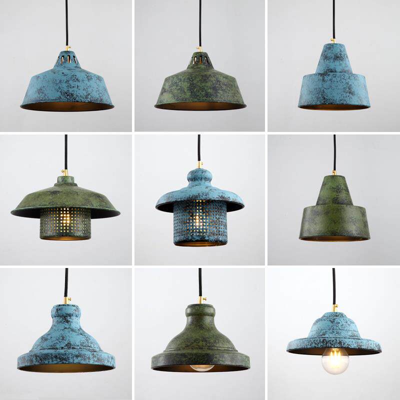 loft覆古工业风简约锅盖灯罩创意个性单头饭厅吧台铁艺民宿小吊灯