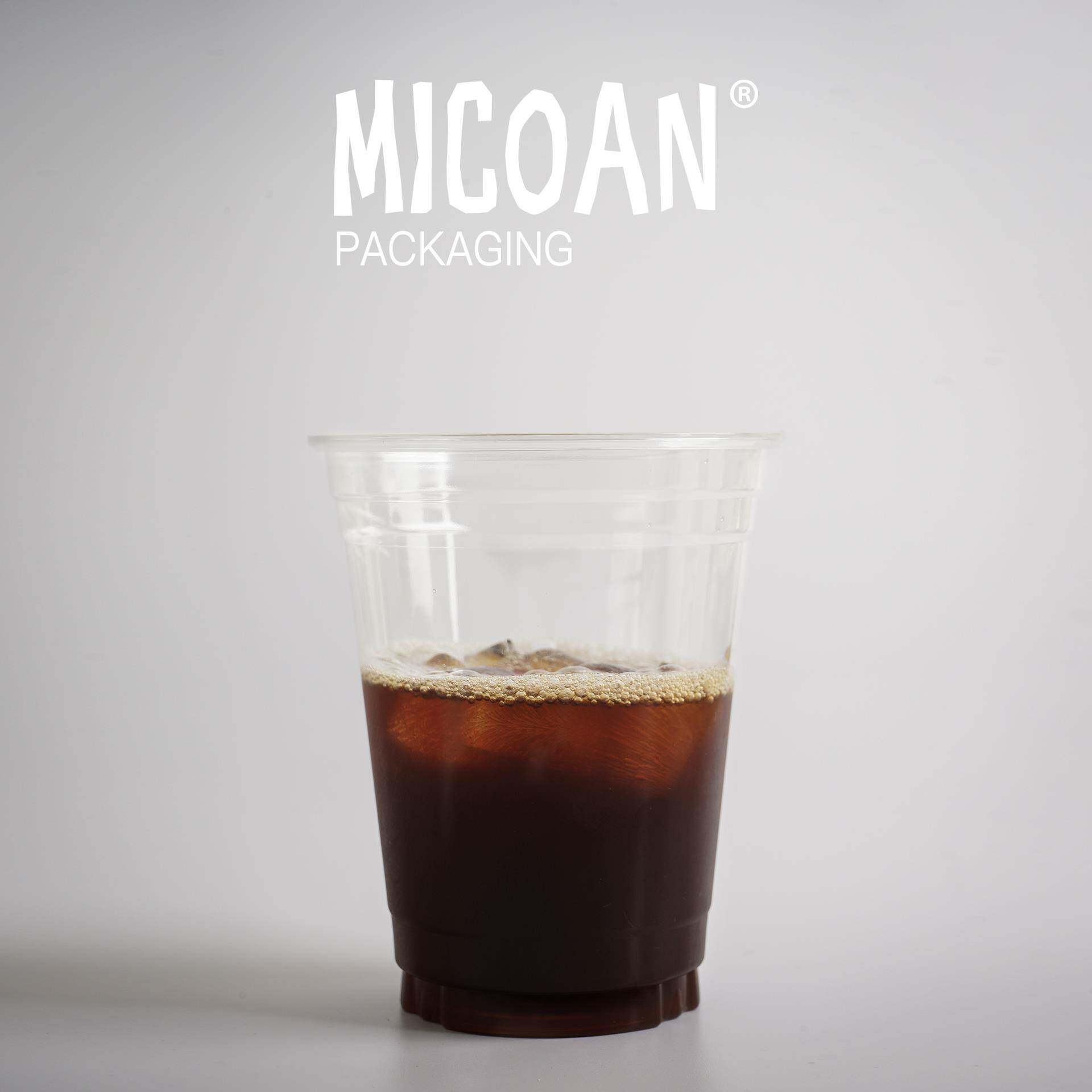 MICOAN名高12盎司 PET塑杯360mL一次性90口径高透明咖啡杯冰美式