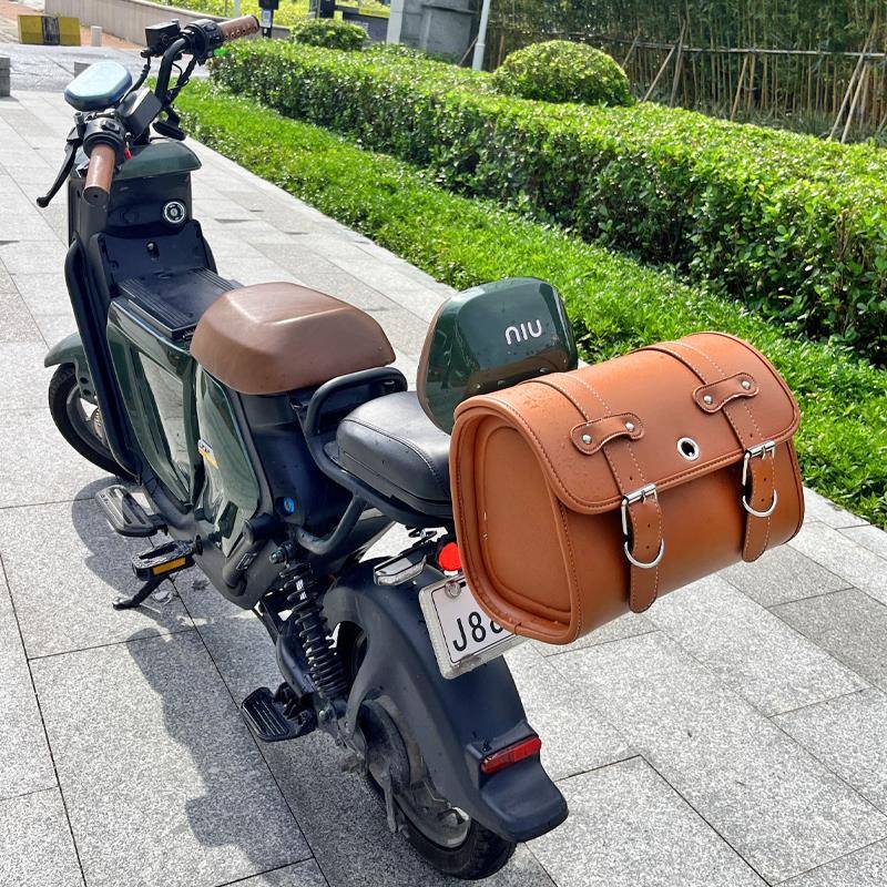 小牛U+B U+A Uqi9号电动车通用皮革复古后备箱支架靠背包后尾挂包