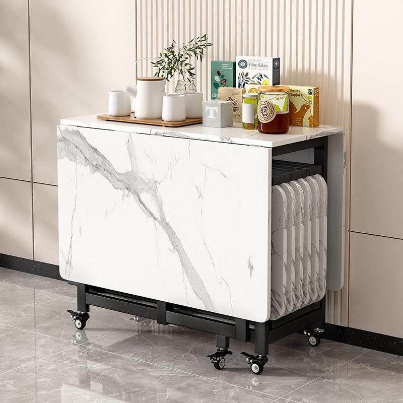 可折叠餐桌小户型家用长方形吃饭桌简约餐桌椅组合仿大理石板方桌,住宅家具,折叠桌,淘宝优惠券,粉丝福利购,淘宝优惠卷