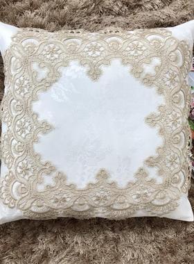 现代简约白色蕾丝抱枕女生午睡沙发客厅办公室腰靠床上靠垫抱枕套