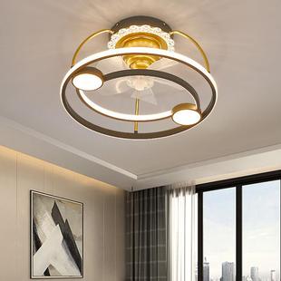 吸顶风扇灯卧室一体吊扇灯后现代2024新款 餐厅静音摇头电风扇吊灯