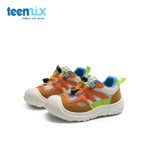 teenmix童鞋女童运动鞋男童鞋子2025新款夏季女宝网面透气休闲鞋