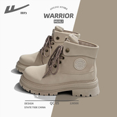 新款 回力女鞋 厚底加绒马丁靴秋冬季 百搭英伦风短靴子复古大黄靴潮