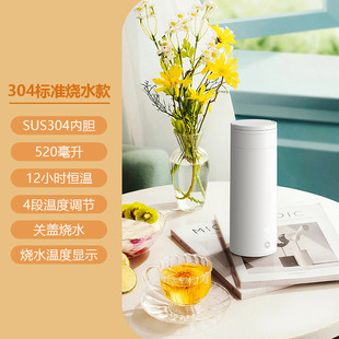 25年烧水杯304不锈钢内胆小型便携式 保温炖煮电热水杯养生杯
