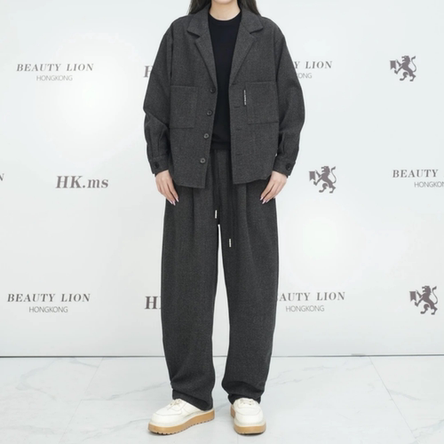 百搭夹克套装老钱风时尚休闲宽松