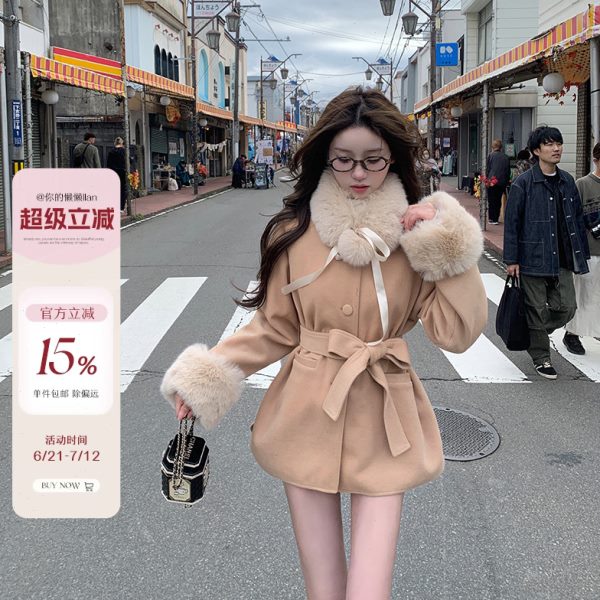 你的懒懒llan【樱岛雪花】宽松洋气慵懒俏皮减龄毛呢大衣女外套