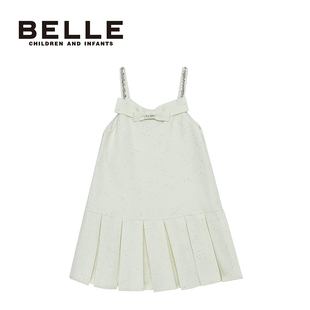 百丽童装夏装女童时尚洋气公主裙节日派对甜酷裙子吊带儿童连衣裙