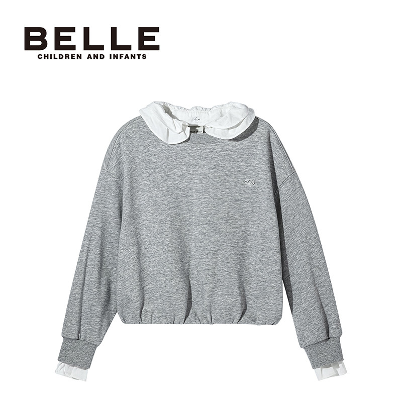 【商场同款】百丽童装女童春季休闲卫衣女宝长袖上衣纯棉打底衫