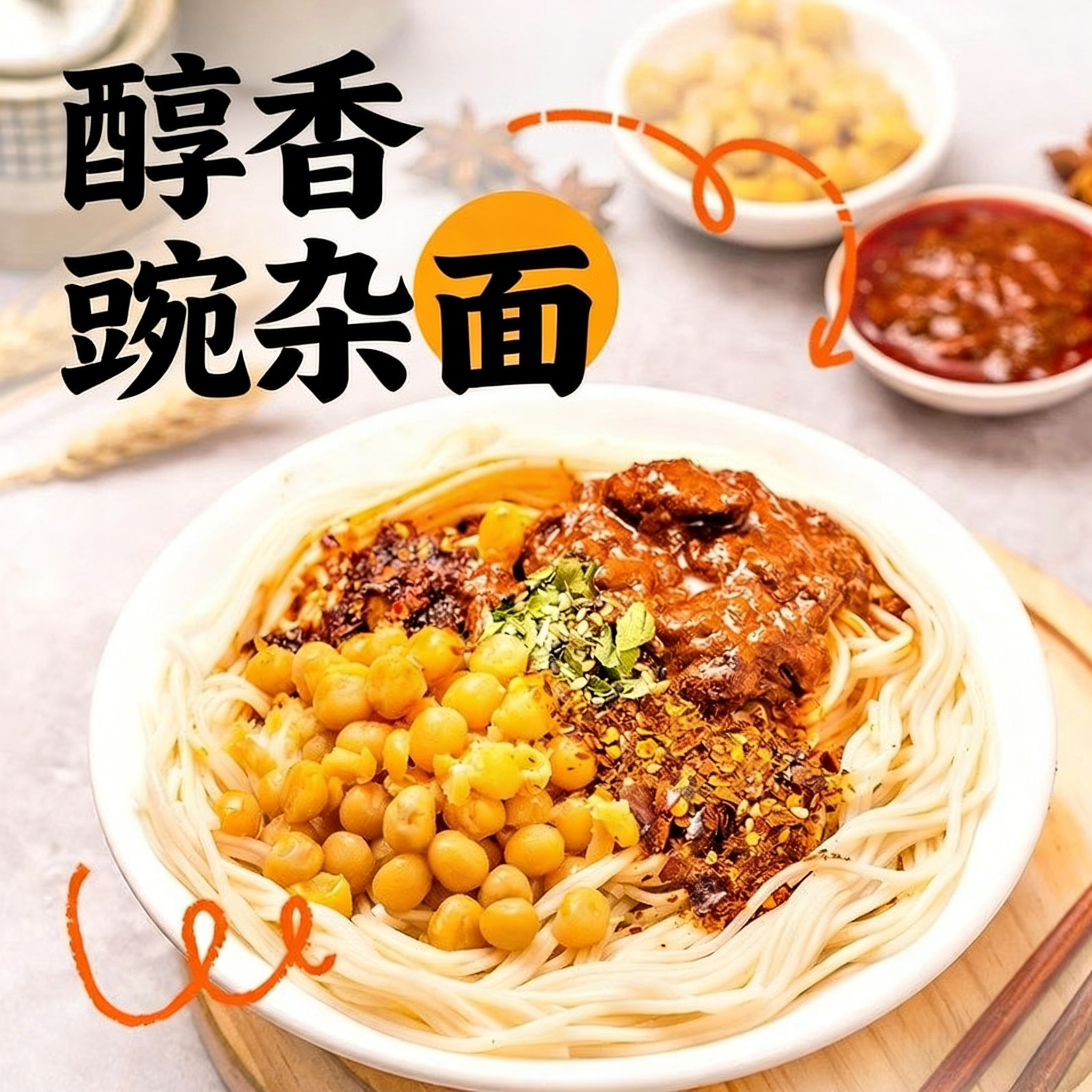 重庆豌杂面速食豌杂面地道风味豌豆炸酱拌面小面挂面杂酱面袋装