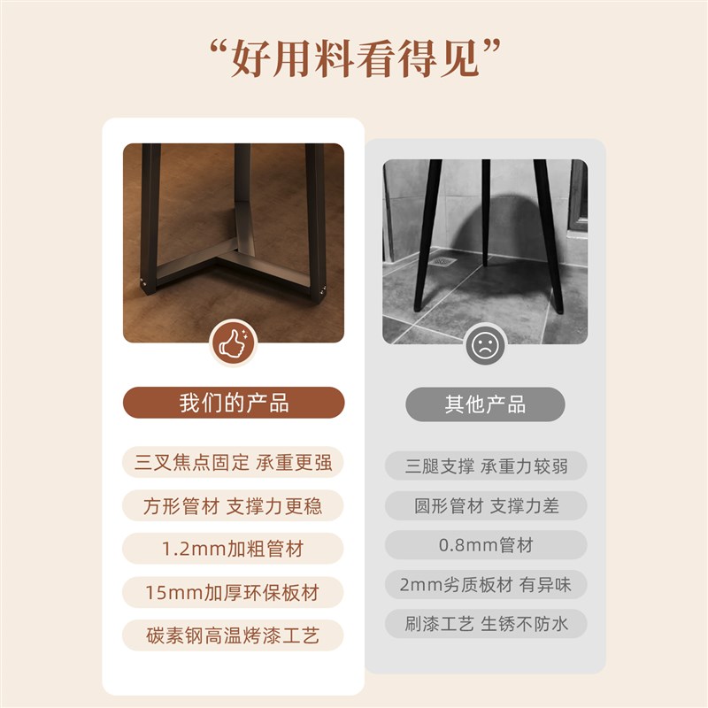 茶几客厅家用小户型沙发边几小桌子圆形阳台茶桌卧室床头柜置物架