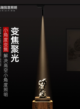 小角度3度5度变焦聚光束氛围明装餐桌博物馆清吧餐饮led轨道射灯