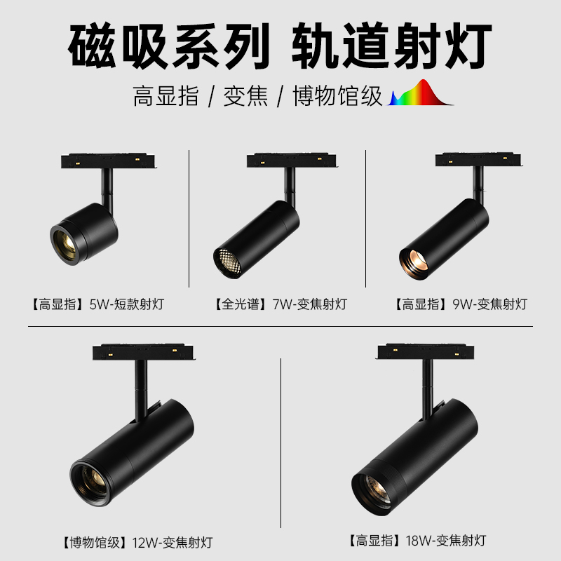 光随我意磁吸轨道灯led射灯