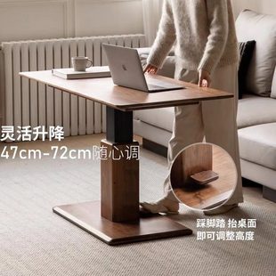 实木茶几北美橡木升降餐桌家用原木书桌现代简约家用客厅小茶桌子