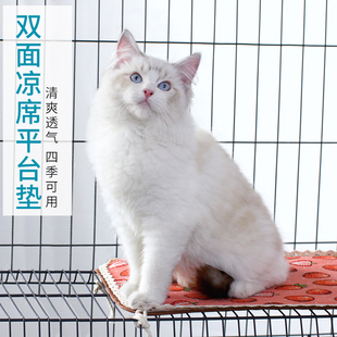 猫垫子猫咪睡觉平台垫正反两用两面通用凉席蕾丝宠物猫笼子不粘毛