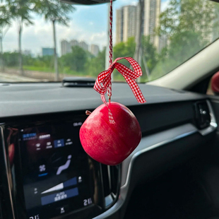 小红书同款苹果车挂汽车内饰后视镜挂件仿真挂饰车载摆件装饰挂饰