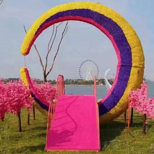 网红月亮桥打卡拍照设备景区生态园美陈装饰互动娱乐设施互动道具