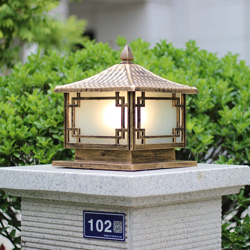 户外柱头灯中式围墙灯门柱灯庭院灯墙头灯大门灯柱子灯防水景观灯