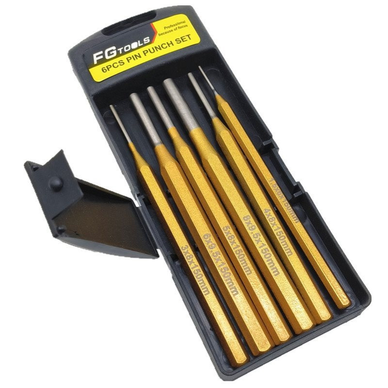 批锋钢錾子 六件套凿冲錾铁质金色3件凿铁凿钢錾钢凿子机修工