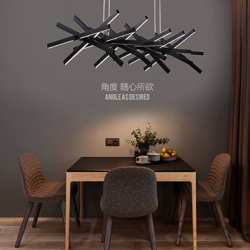 鱼骨吊灯客厅餐厅会议室商用场所艺术垂吊灯多头可选创意造型